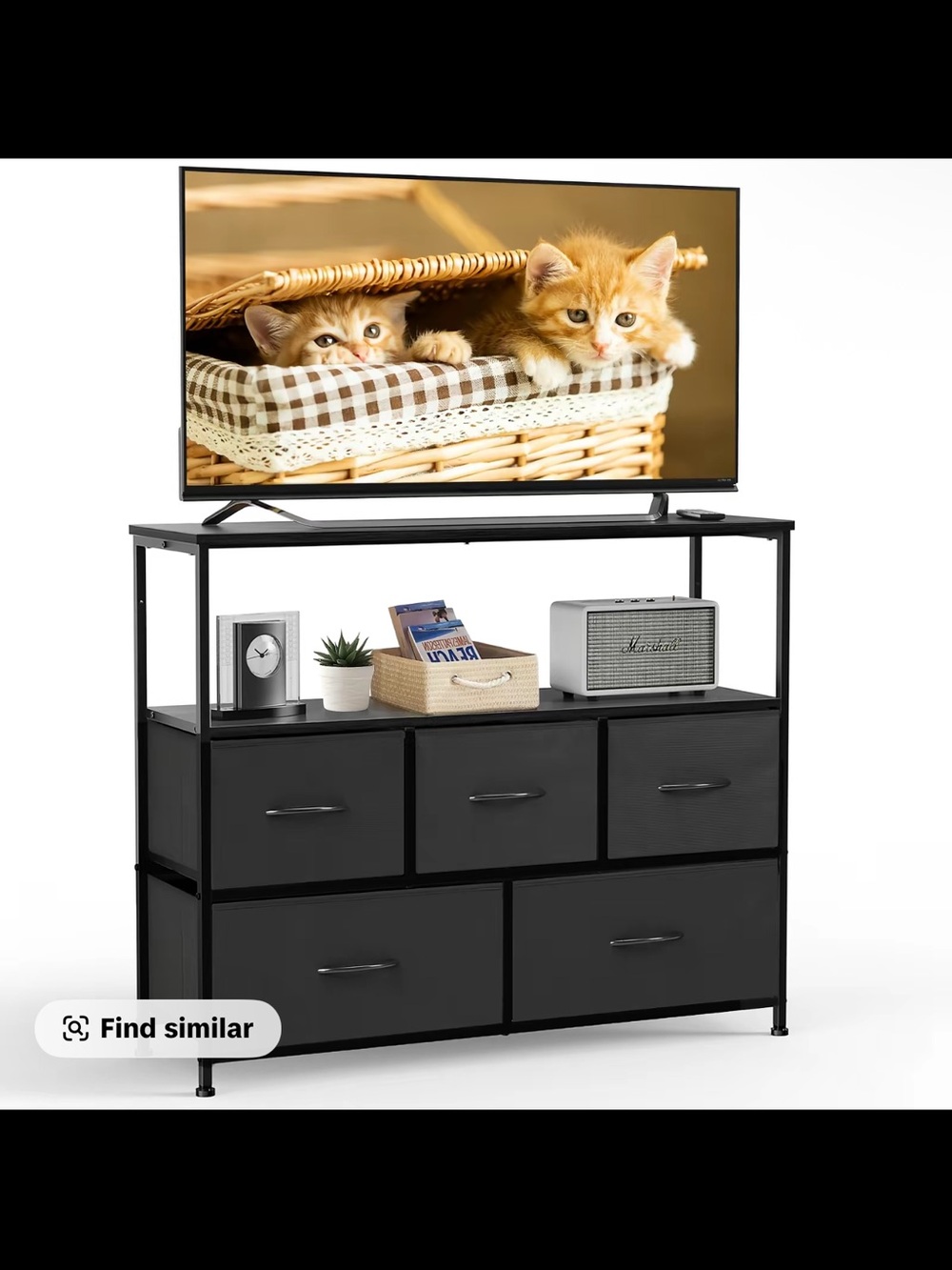 Black 6-Drawer Storage Console - Home Storage & Organization